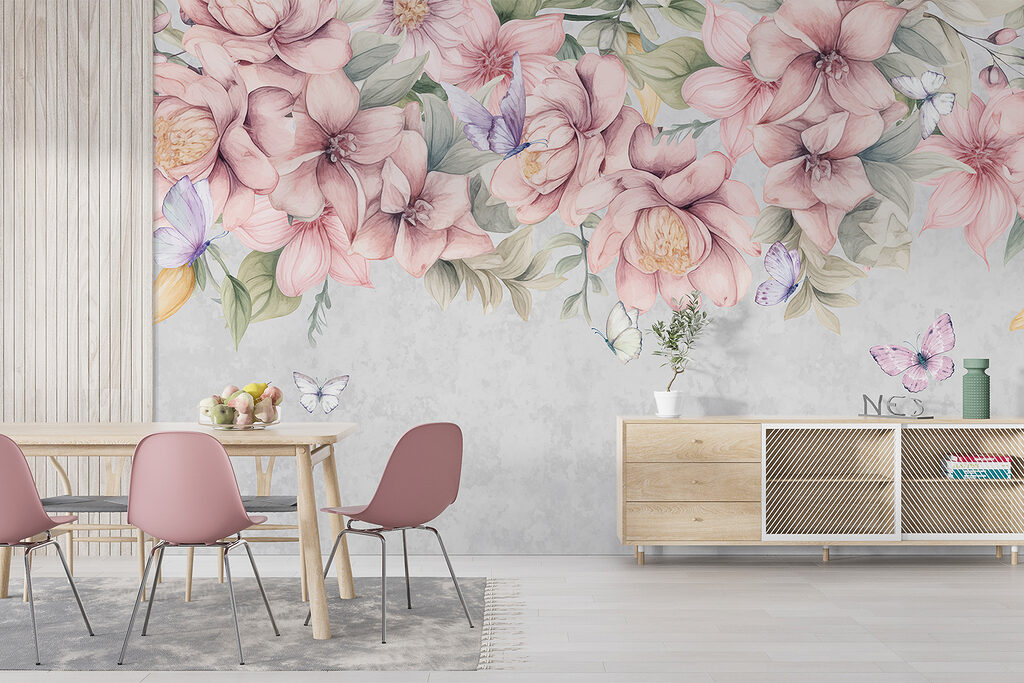 Fleurs et papillons virevoltants — intérieur 4