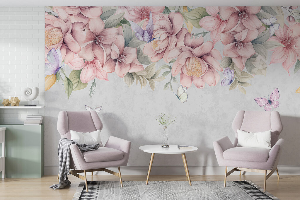 Fleurs et papillons virevoltants — intérieur 5