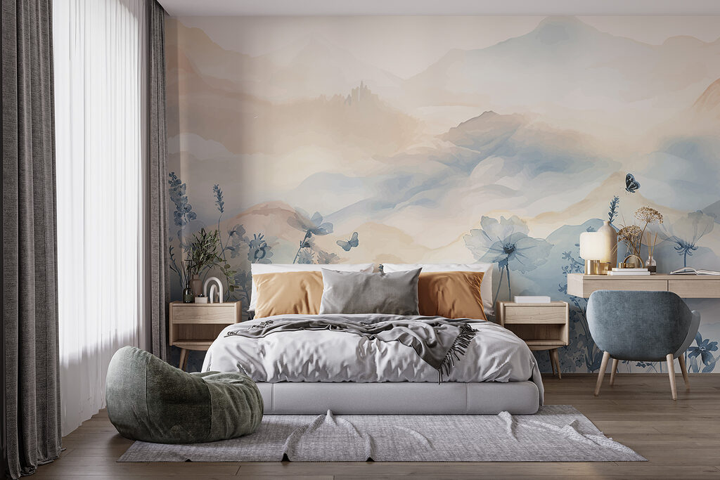 Fleurs devant les montagnes — intérieur 2