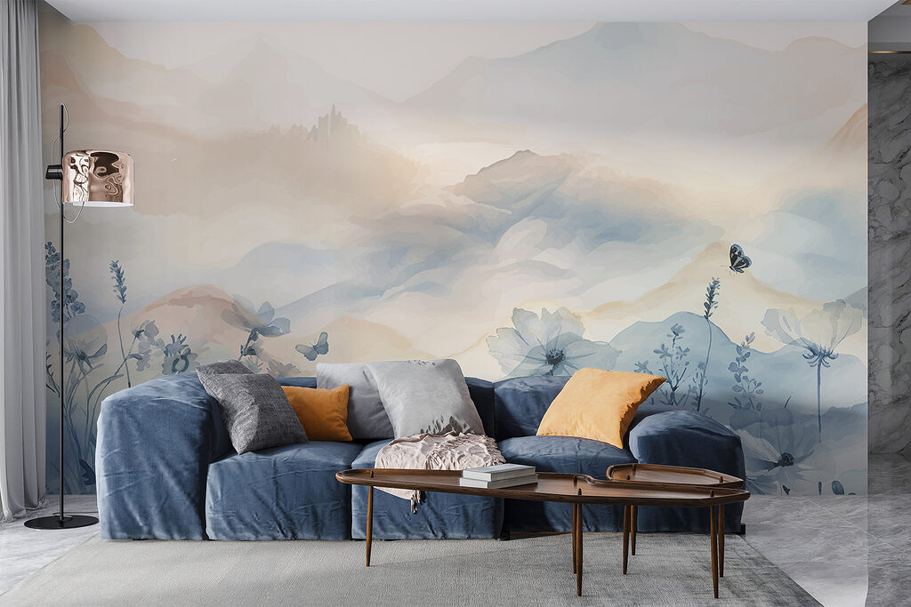 Fleurs devant les montagnes — intérieur 4