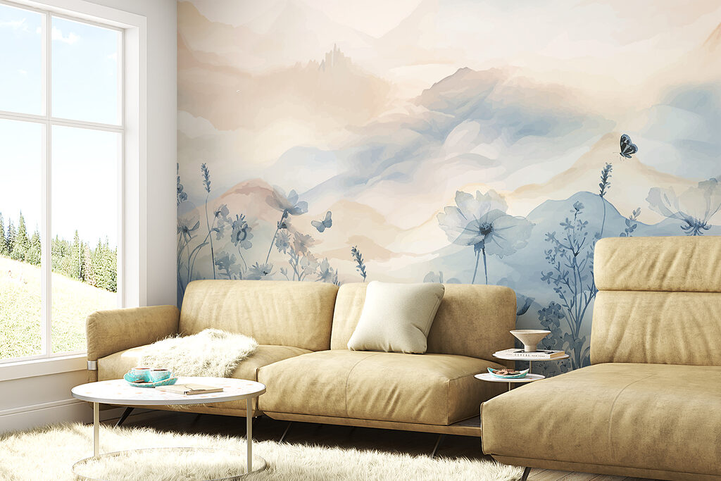 Fleurs devant les montagnes — intérieur 6