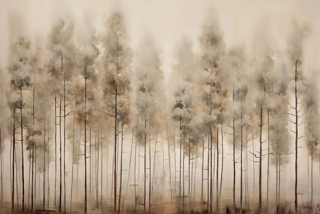 Forêt aux troncs élancés — motif complet