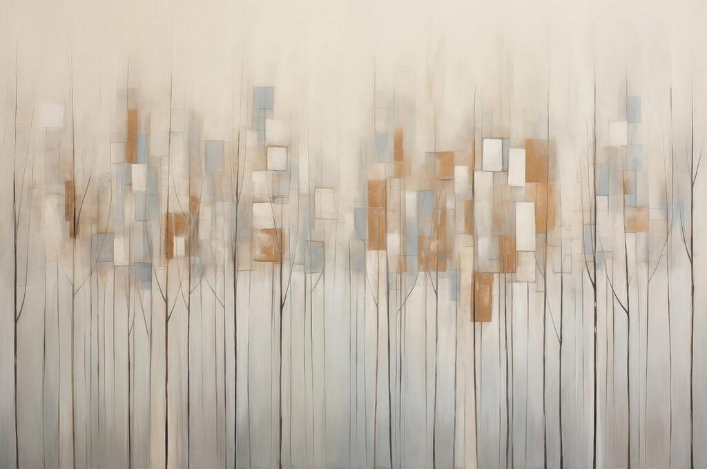 Arbres et rectangles — motif complet