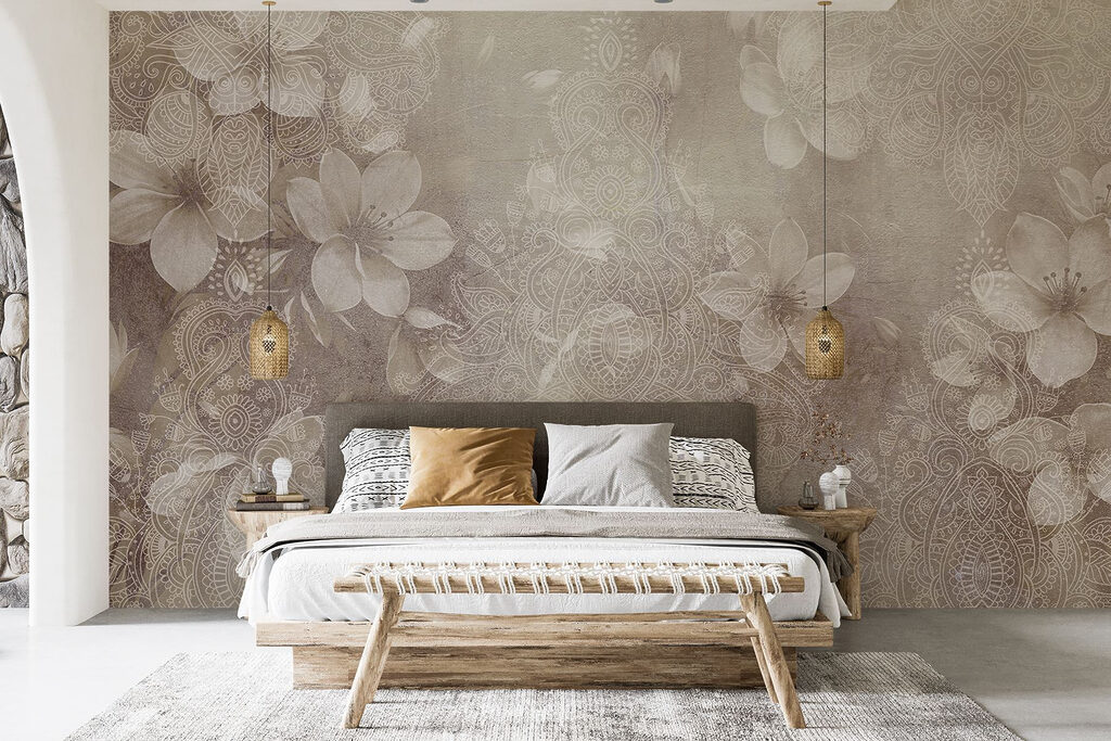 Fleurs voilées dans un intérieur