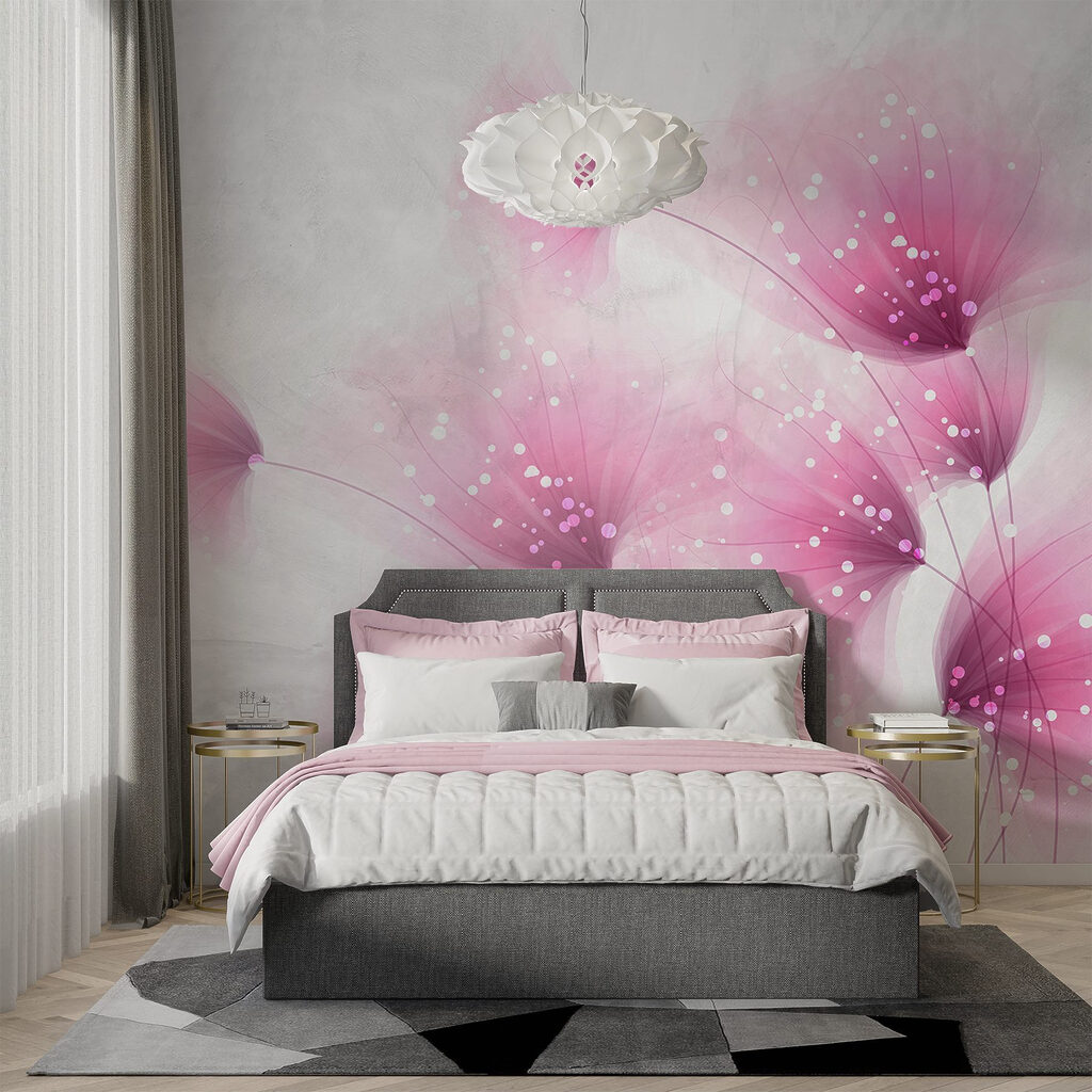 Fleurs roses mouchetées — intérieur 2