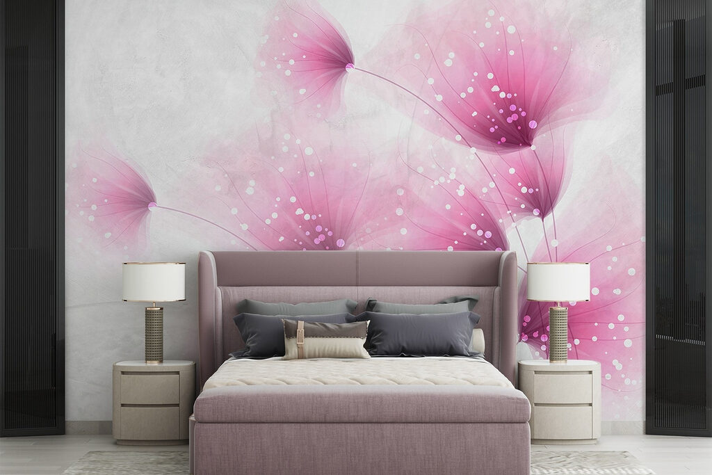Fleurs roses mouchetées — intérieur 4