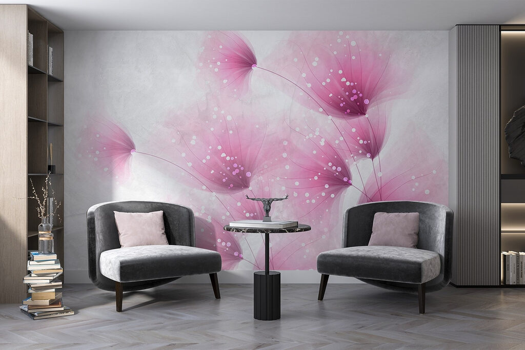Fleurs roses mouchetées — intérieur 6