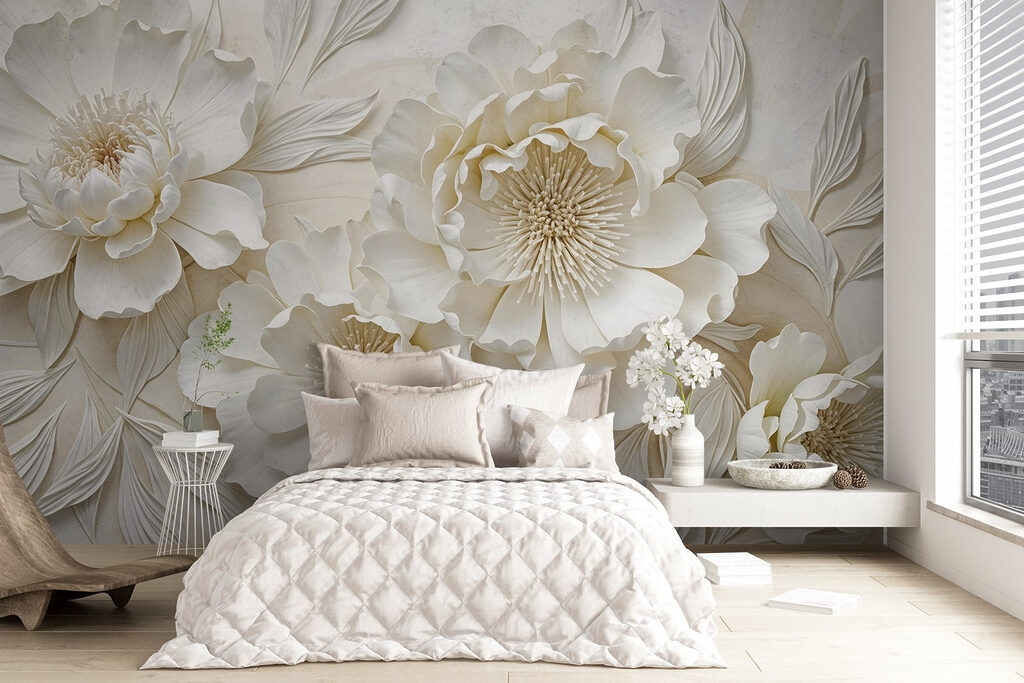 Fleurs aux cœurs dorés dans un intérieur