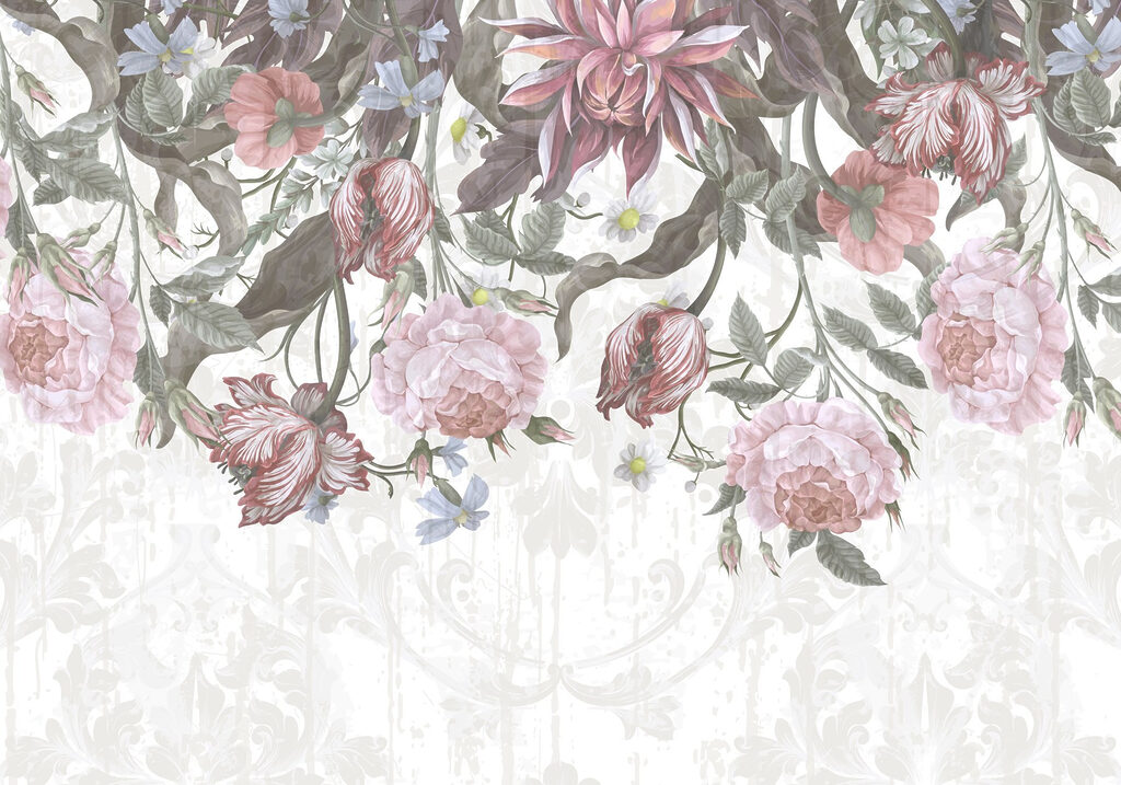 Bordure fleurie suspendue — motif complet