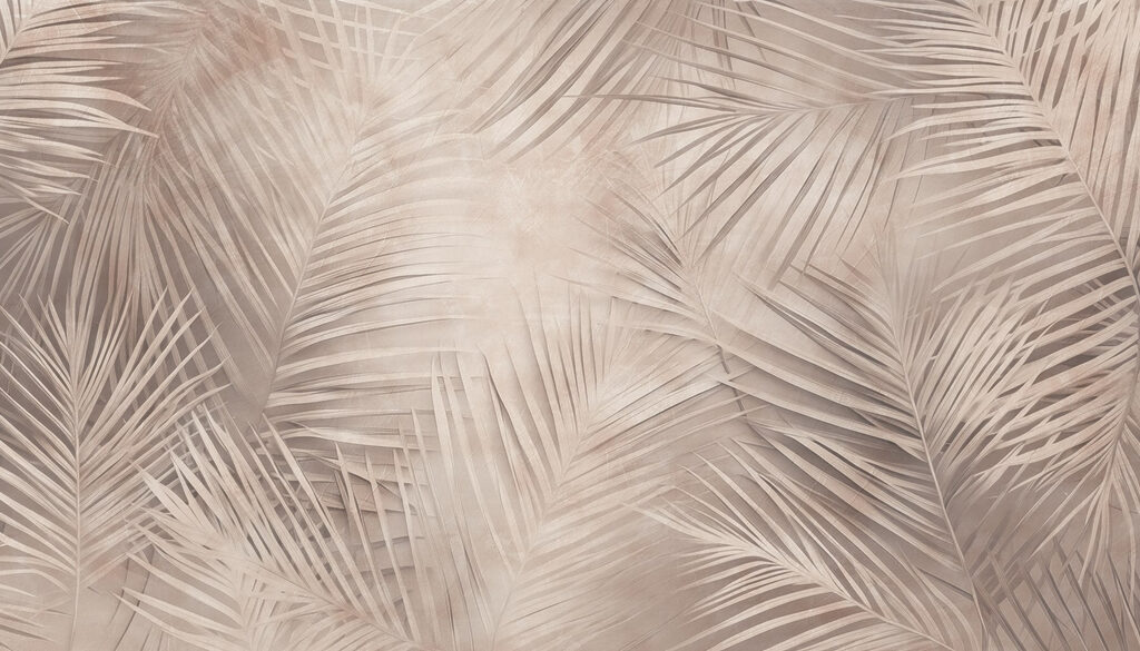 Palmes aux tons naturels — motif complet