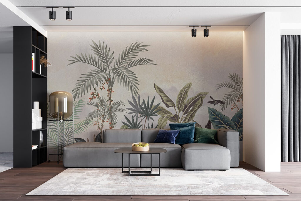 Jardin de palmiers élancés — intérieur 5
