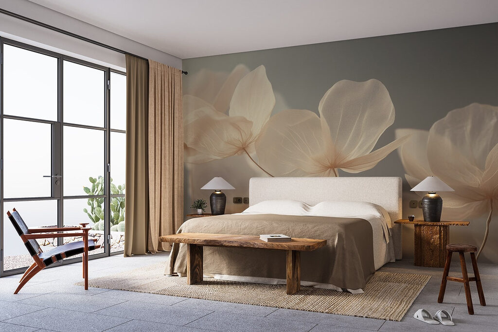 Fleurs en douce lumière dans un intérieur
