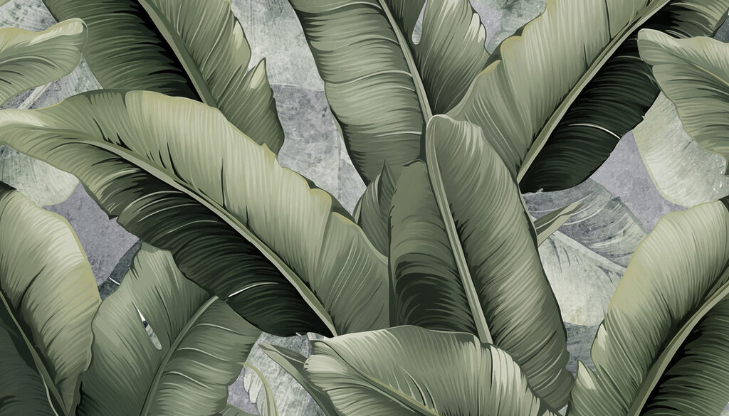 Feuilles aux longues nervures — motif complet