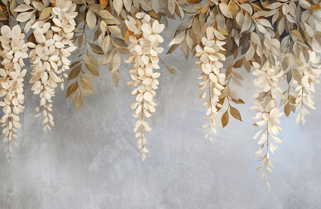 Longues grappes suspendues — motif complet
