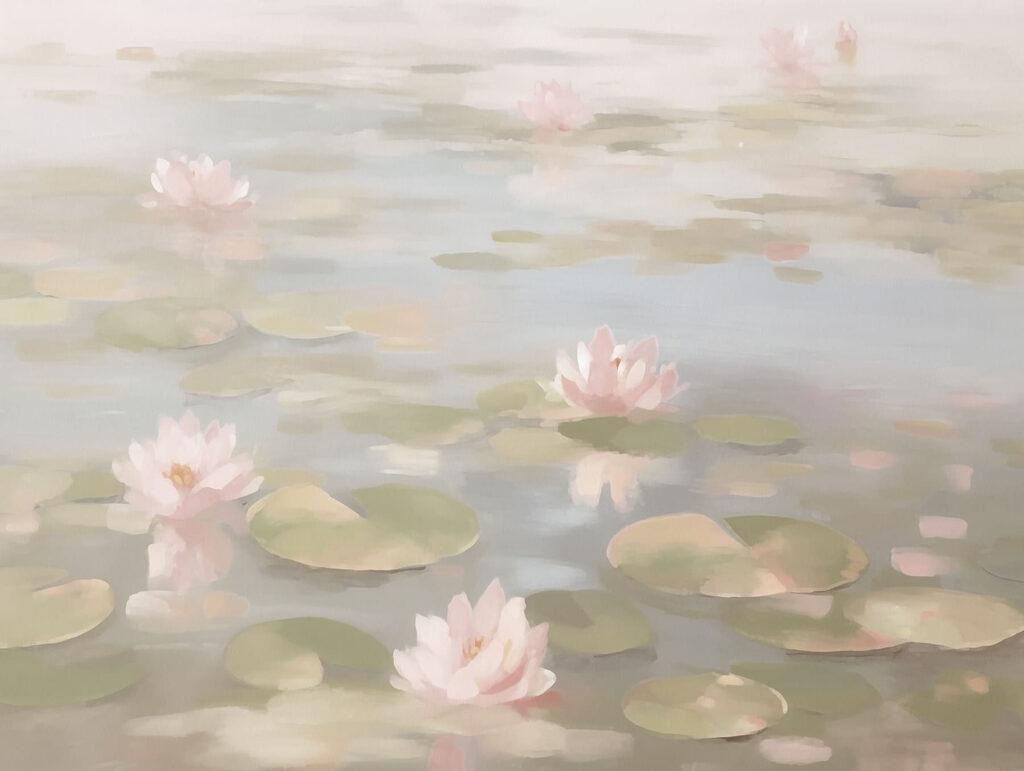 Nénuphars roses — motif complet