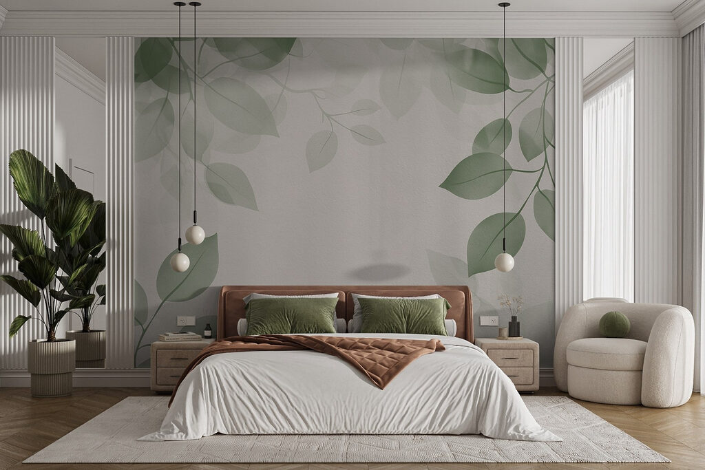 Couronne de feuilles dans un intérieur