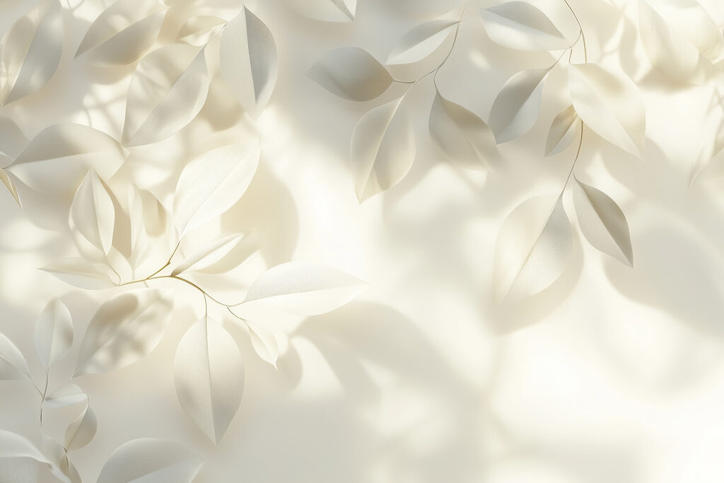 Feuilles blanches sur blanc — motif complet