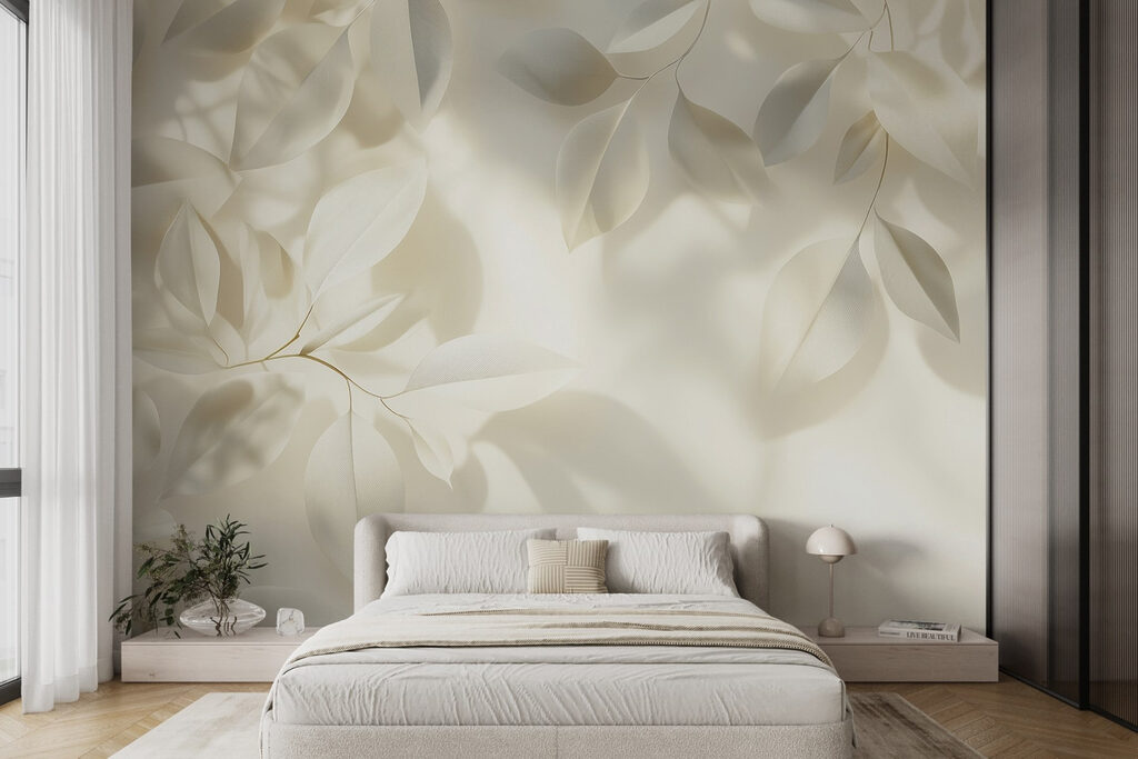 Feuilles blanches sur blanc — intérieur 2