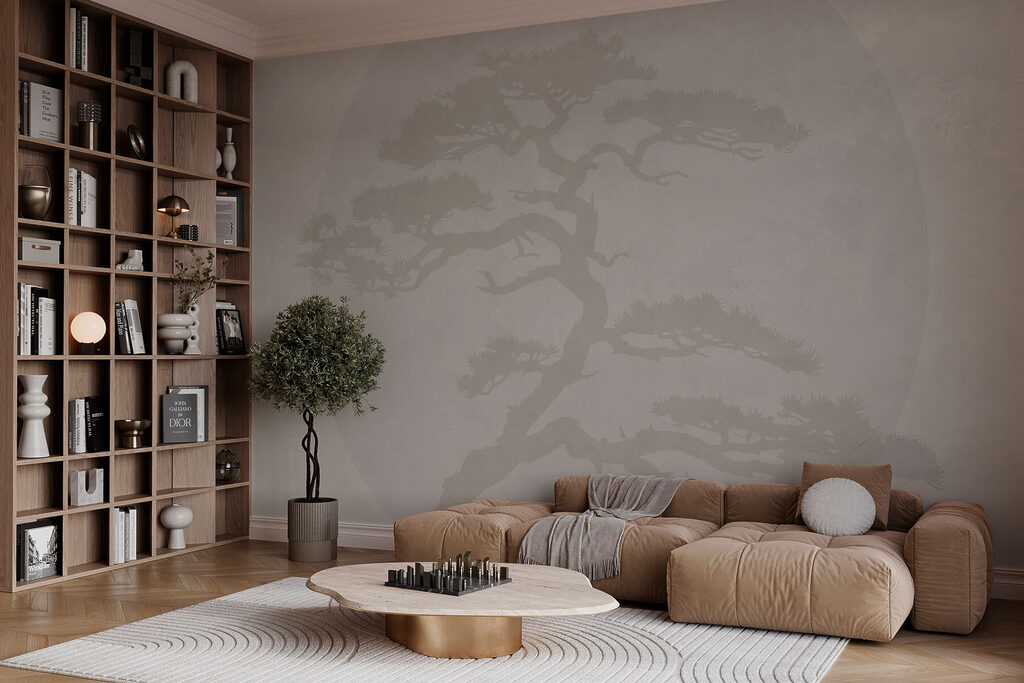 Arbre dans un cercle dans un intérieur