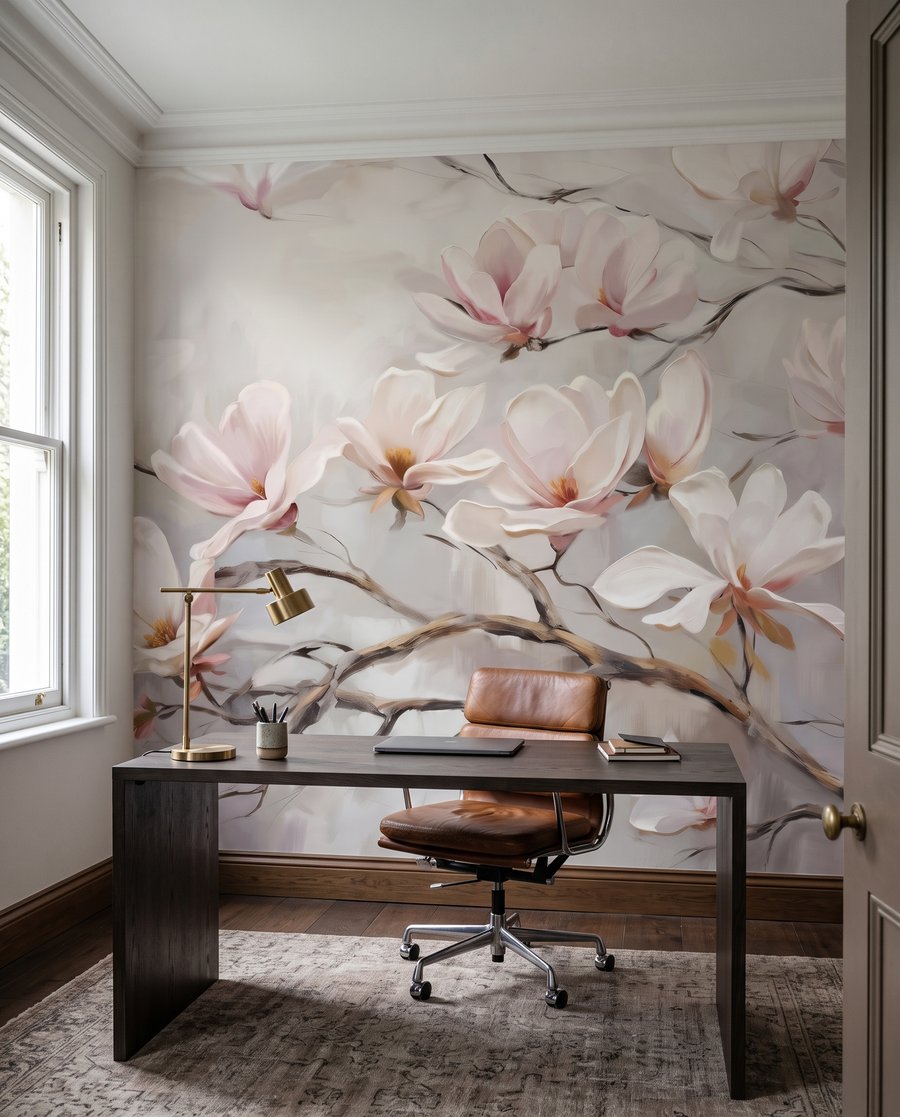Magnolia en fleurs dans un intérieur