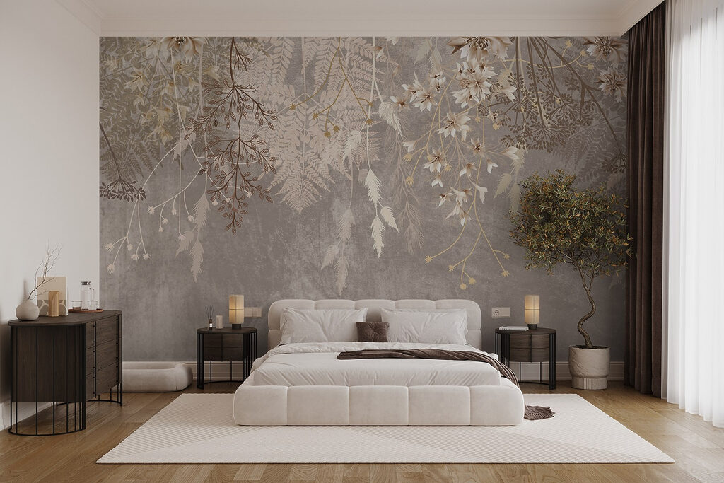 Guirlandes de fleurs dans un intérieur