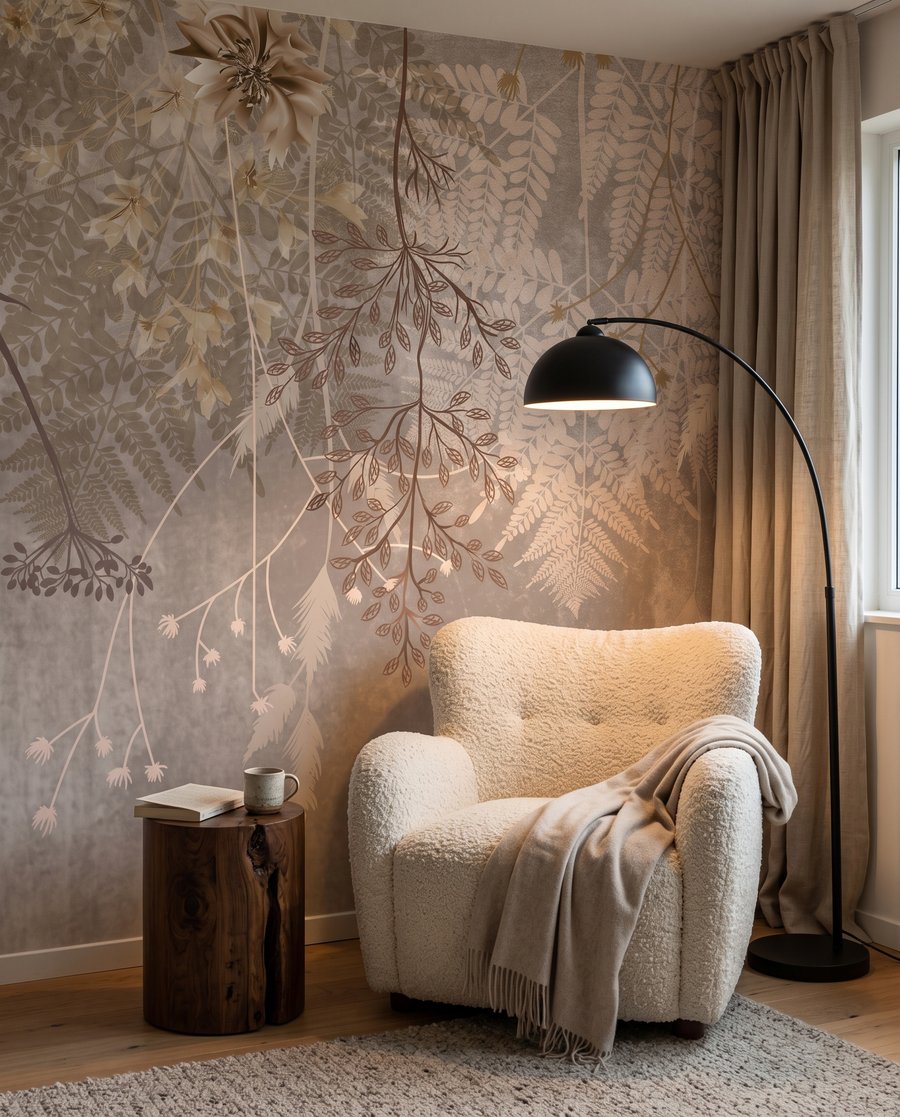 Guirlandes de fleurs dans un intérieur