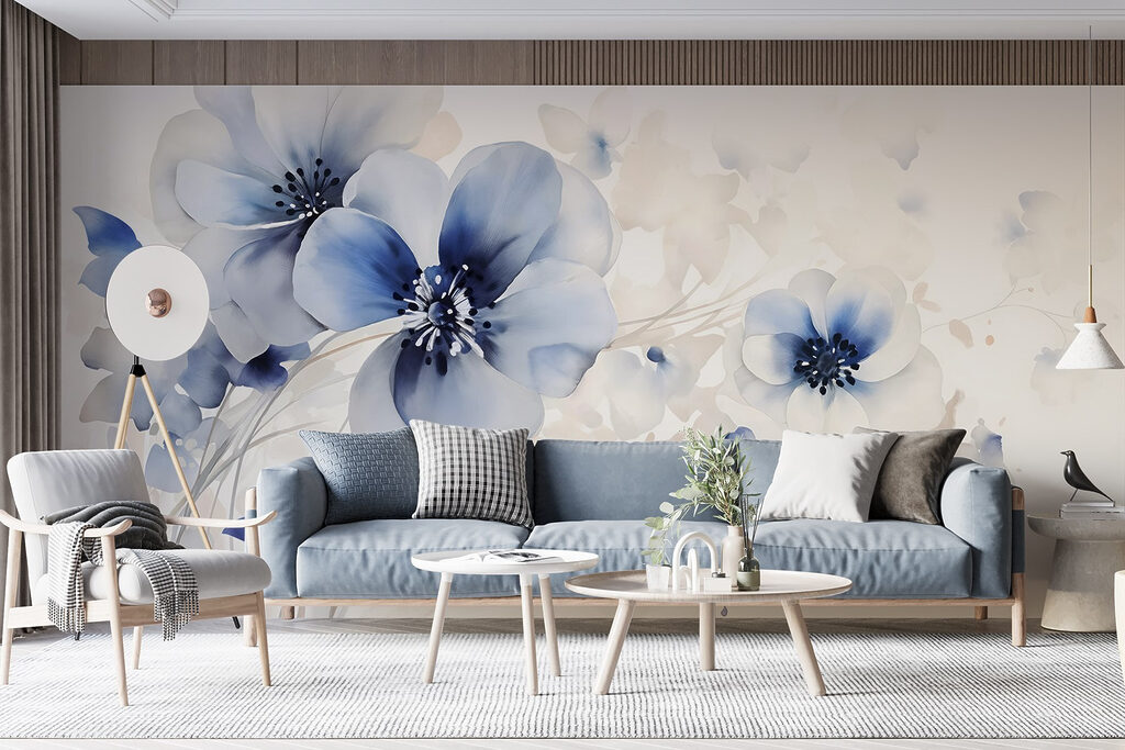 Pétales épars sur blanc — intérieur 5