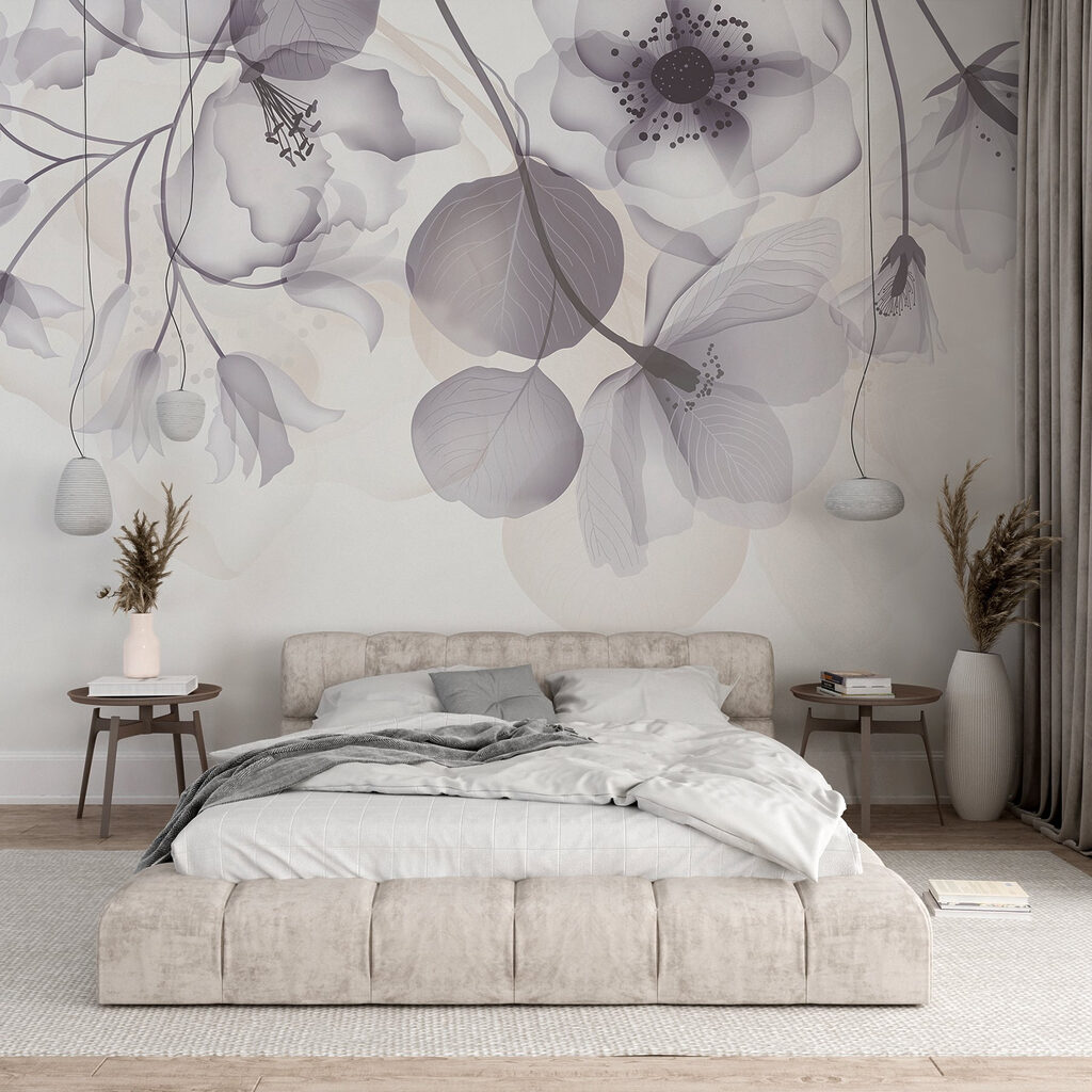 Fleurs sur feuilles rondes — intérieur 1