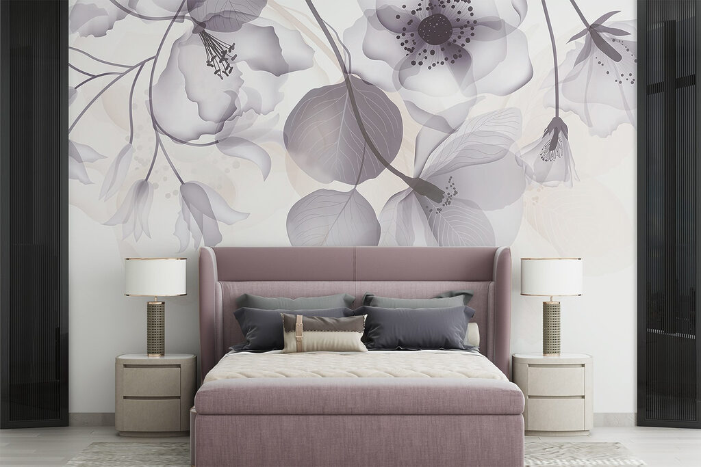 Fleurs sur feuilles rondes — intérieur 2