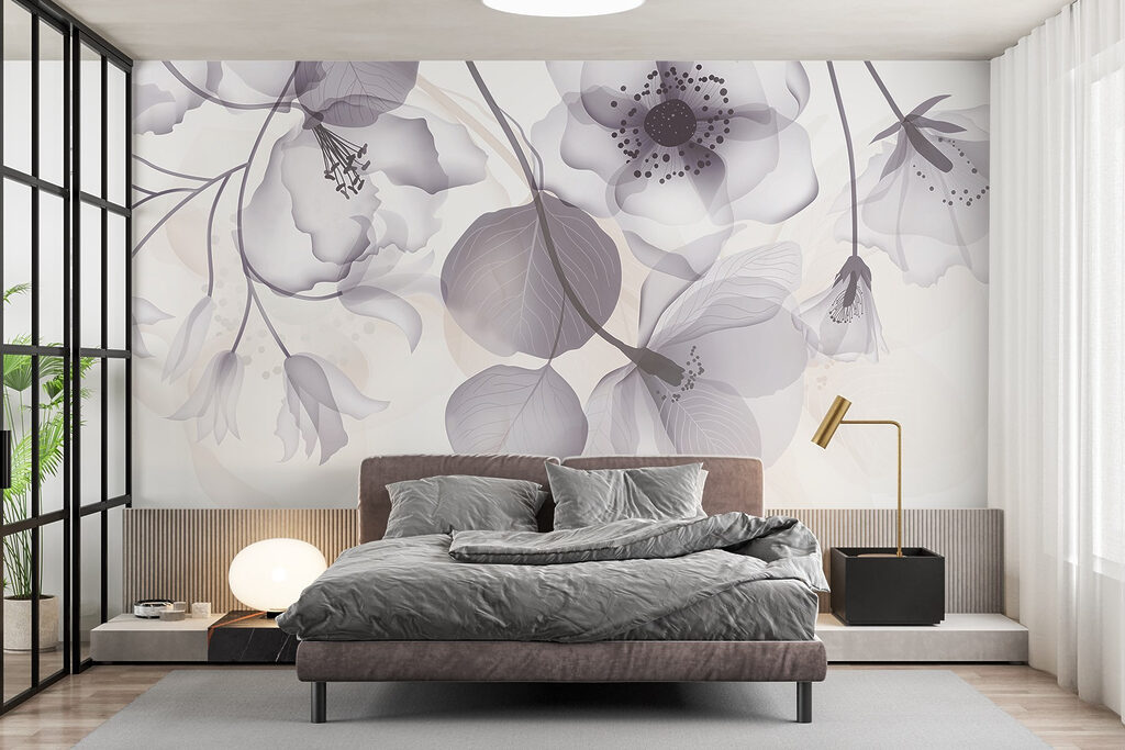 Fleurs sur feuilles rondes — intérieur 3