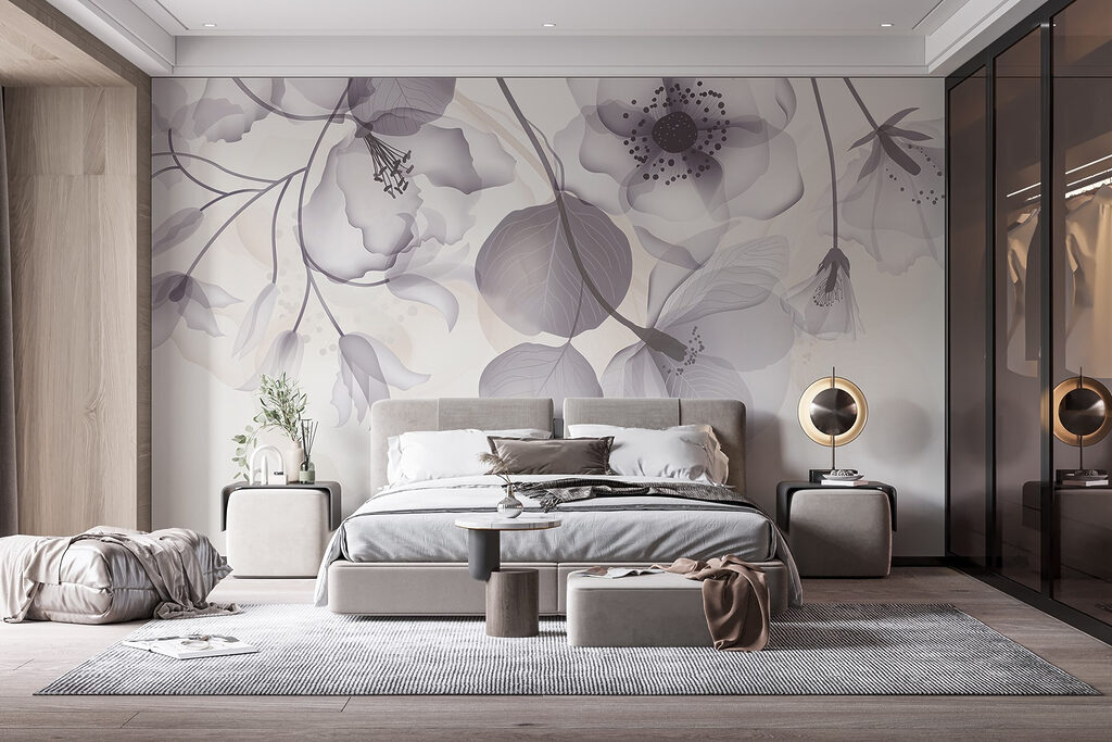 Fleurs sur feuilles rondes — intérieur 4