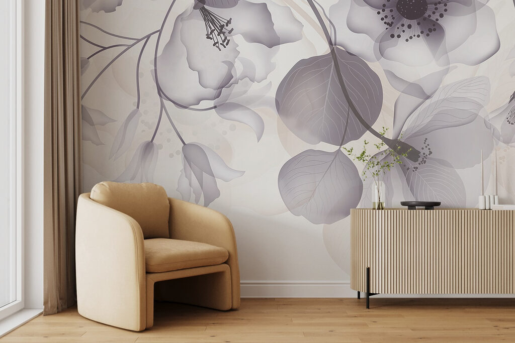 Fleurs sur feuilles rondes — intérieur 6
