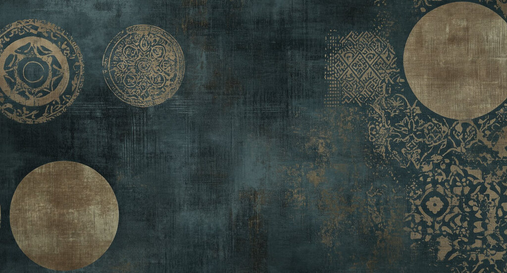 Ornements sur fond sombre — motif complet