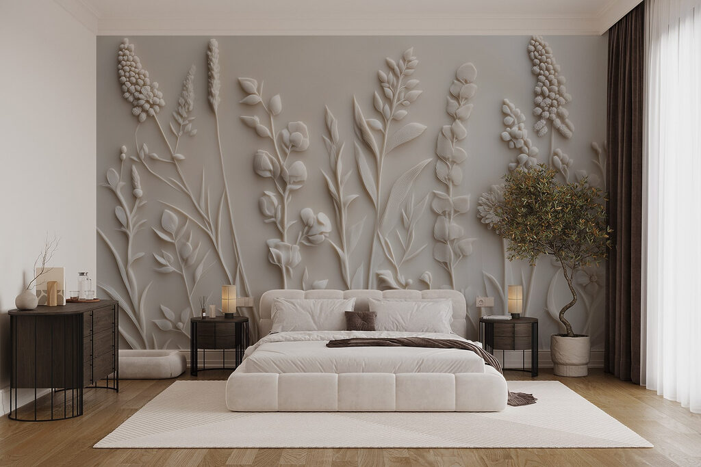 Rang de fleurs blanches dans un intérieur