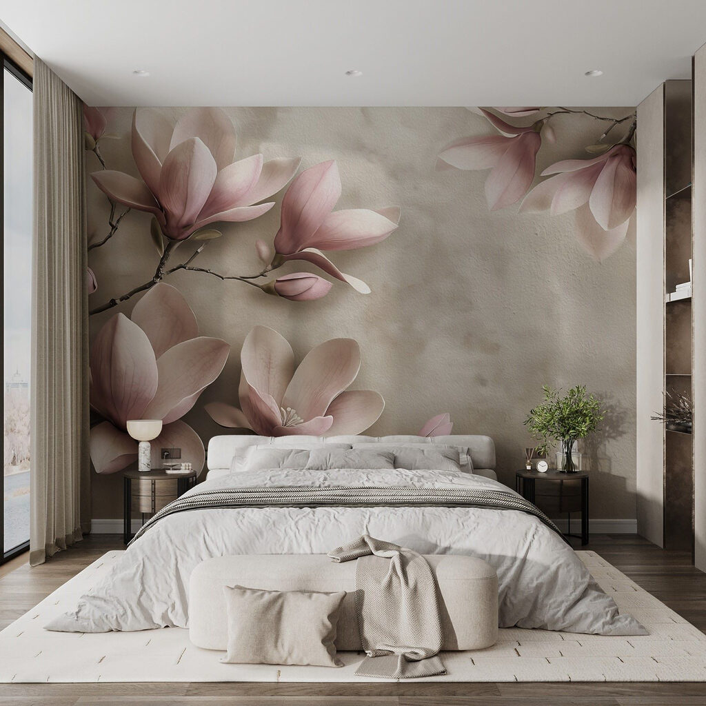 Magnolia sur fond patiné — intérieur 2