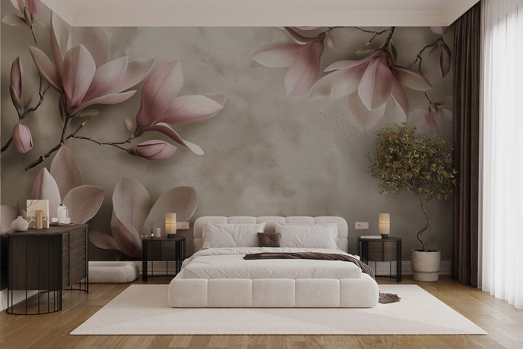 Magnolia sur fond patiné — intérieur 3