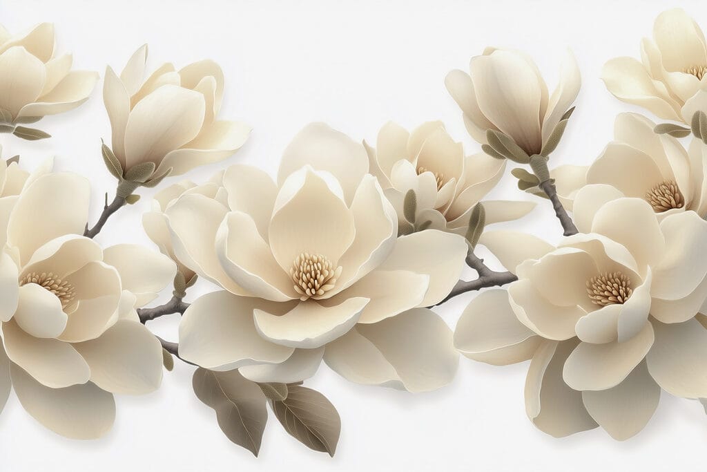 Frise de grandes fleurs — motif complet