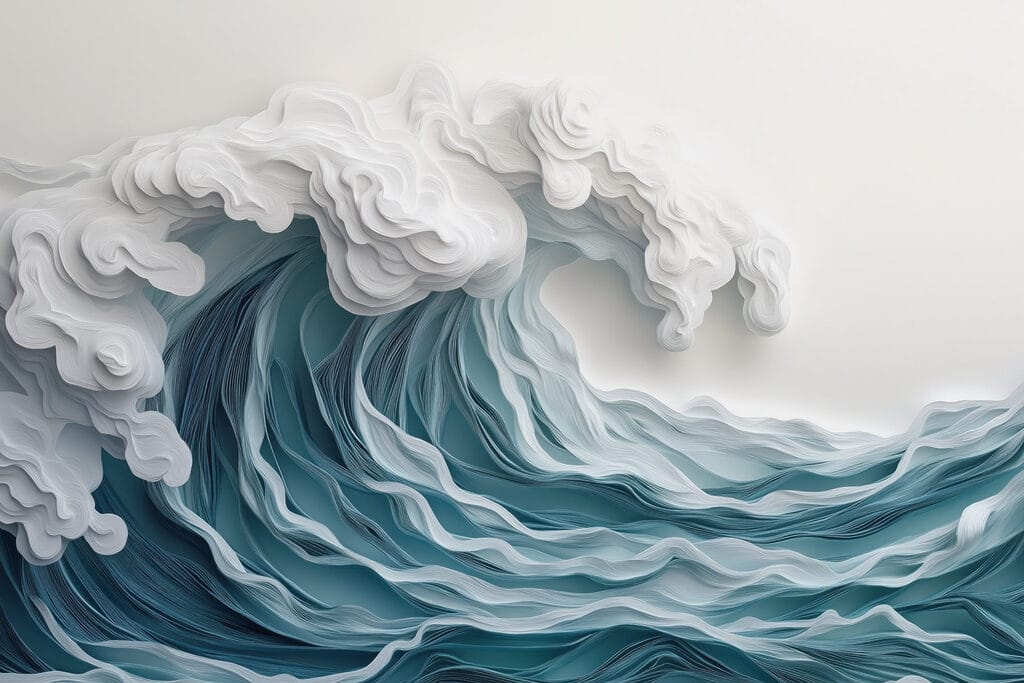 Vague façon découpage — motif complet