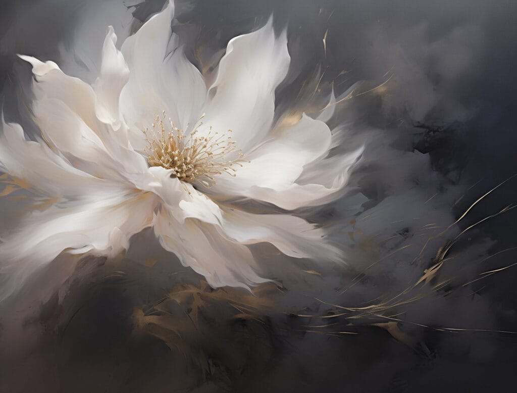 Fleur sur fond sombre — motif complet