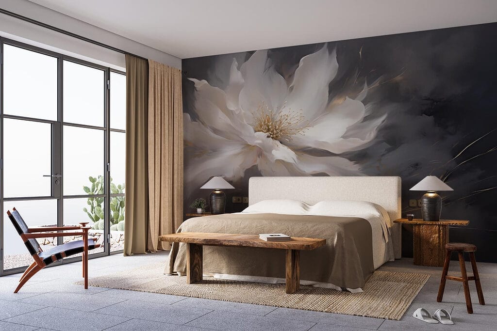 Fleur sur fond sombre — intérieur 1