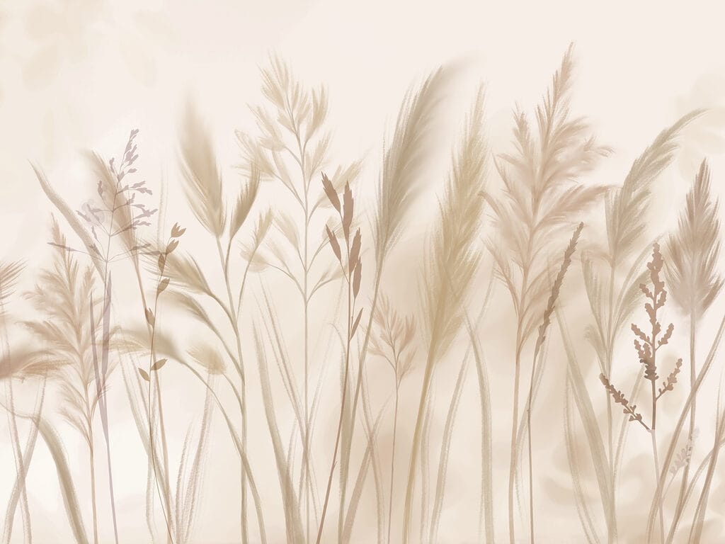 Herbes folles et épis — motif complet