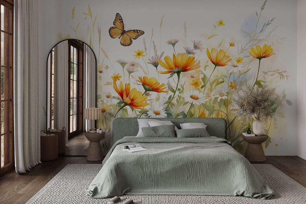 Papillon dans la prairie dans un intérieur
