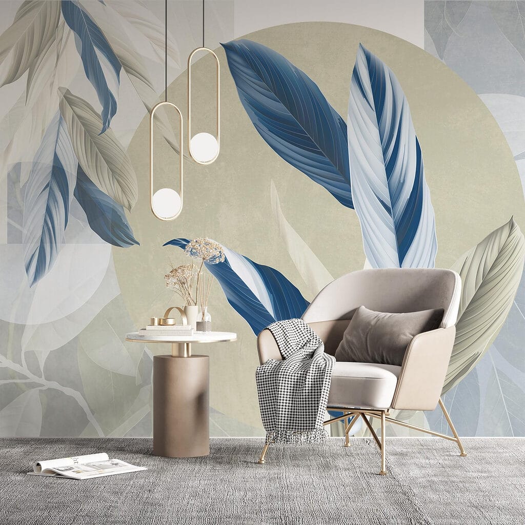Feuilles sur aplats colorés — intérieur 4