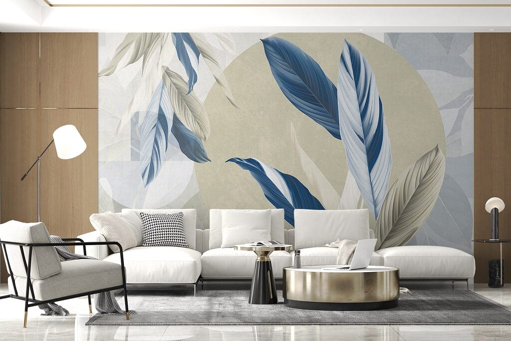 Feuilles sur aplats colorés — intérieur 6