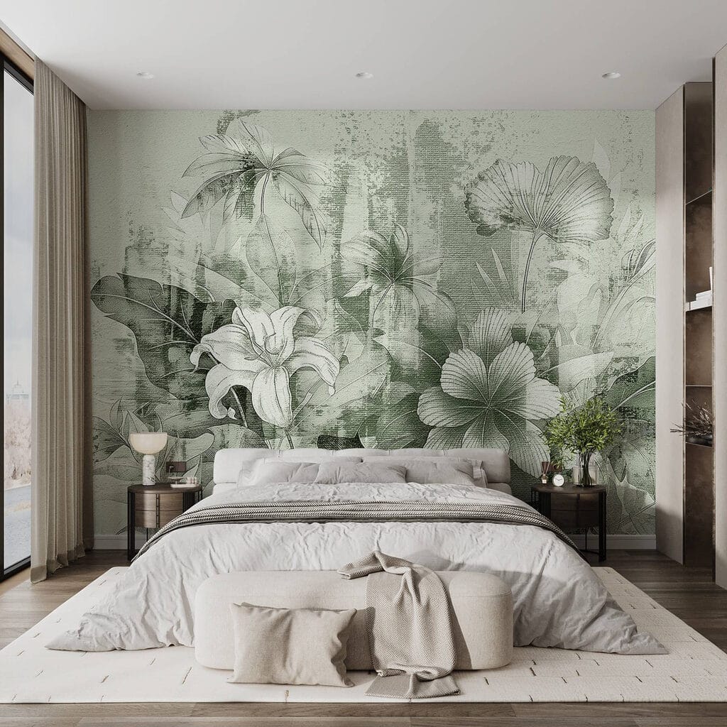 Fleurs et aplats patinés — intérieur 1