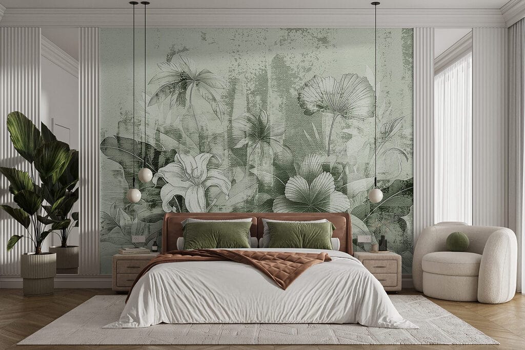 Fleurs et aplats patinés — intérieur 2