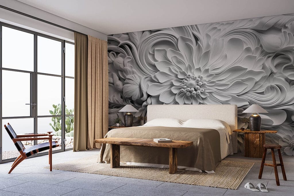 Fleurs et feuilles ondulées — intérieur 1