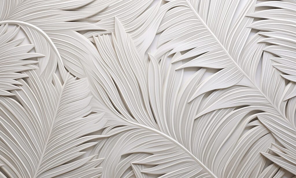 Palmes blanches découpées — motif complet