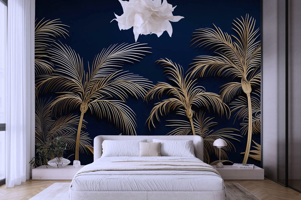 Palmiers sur fond sombre — intérieur 2