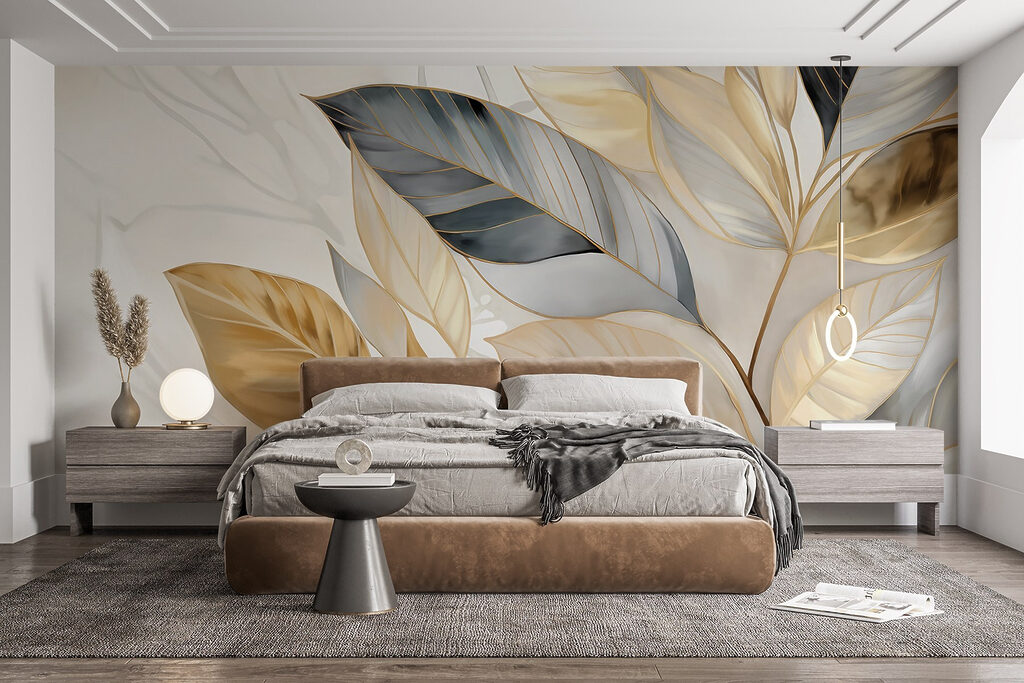 Feuilles et contours pâles — intérieur 3